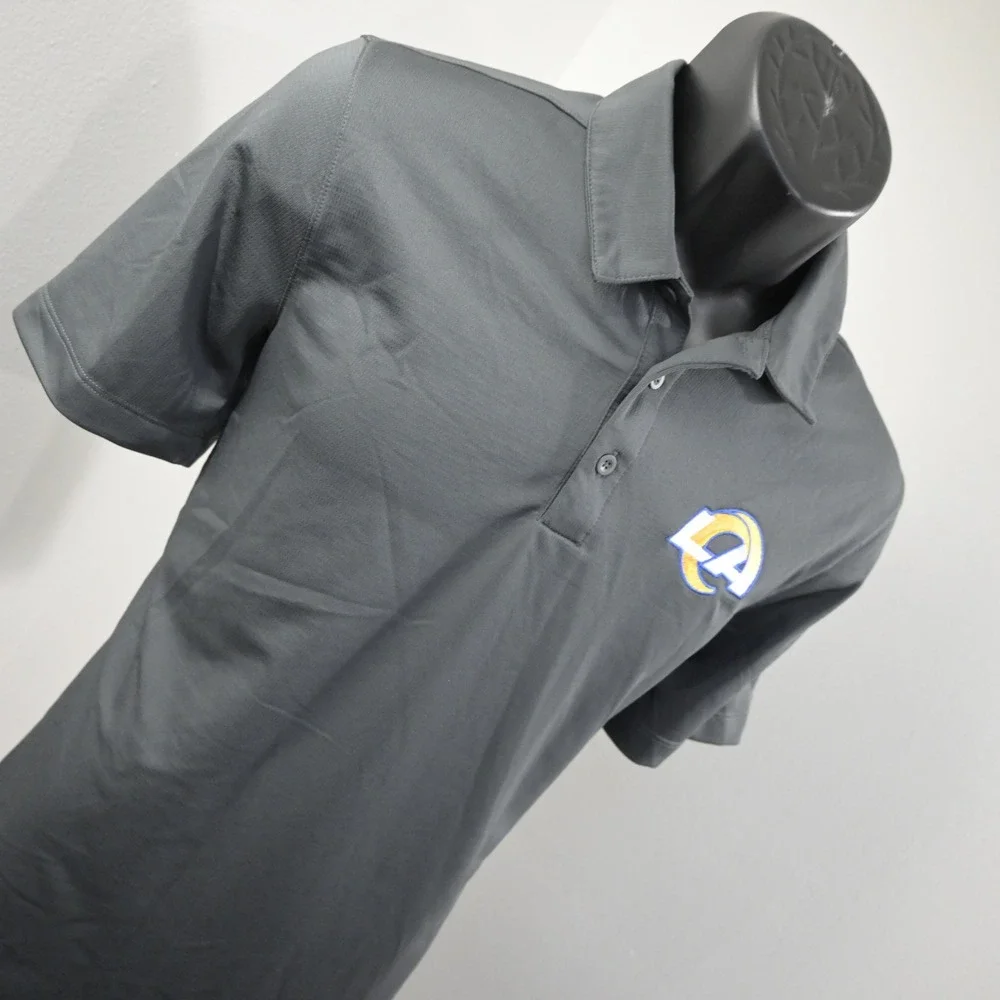 Nike Los Angeles Rams Golf Polo Mens Small Gray Dri-Fit Short Sleeve NFL